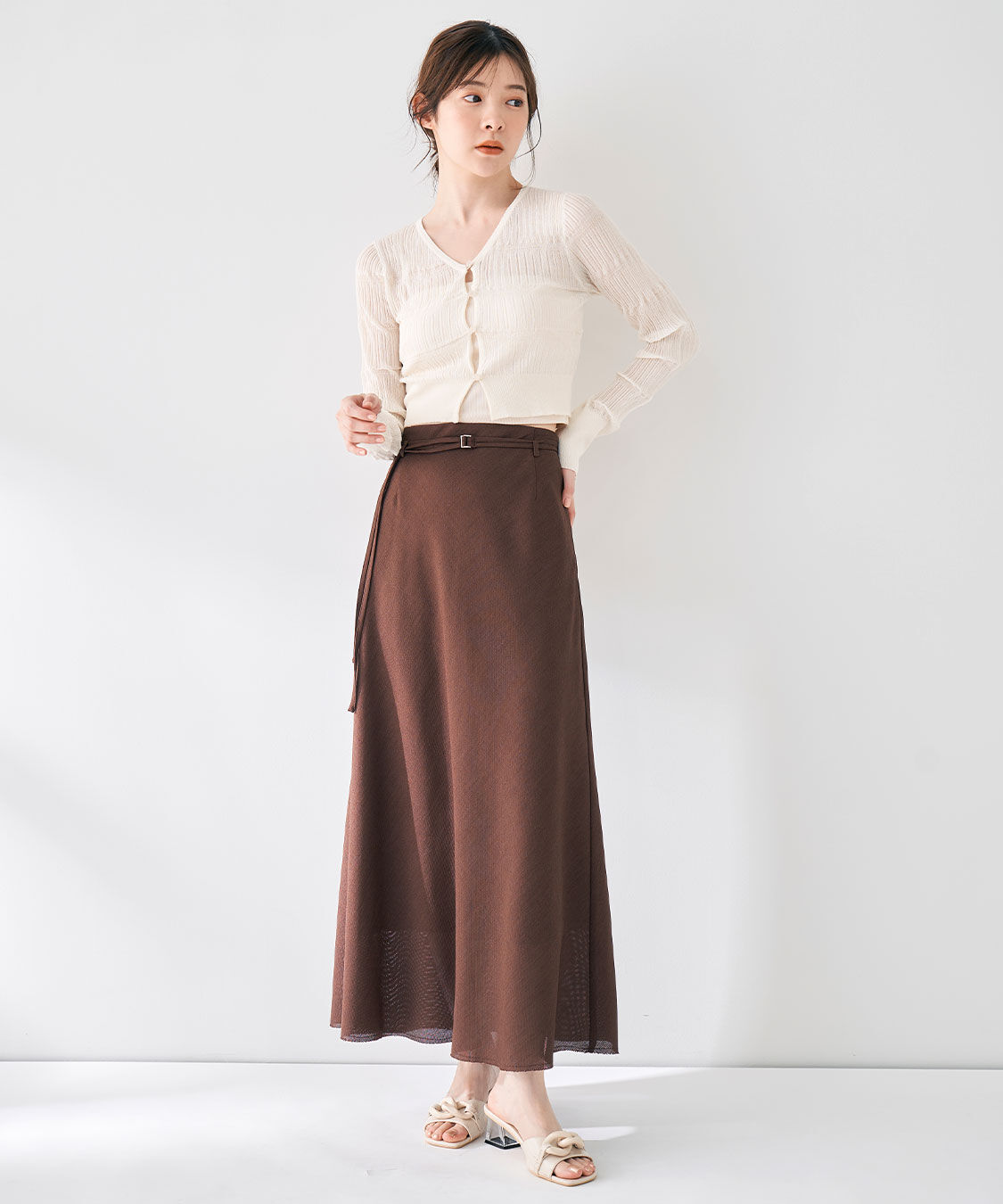 COCO DEAL「リネンライクツィードバイアススカート」|スカート|