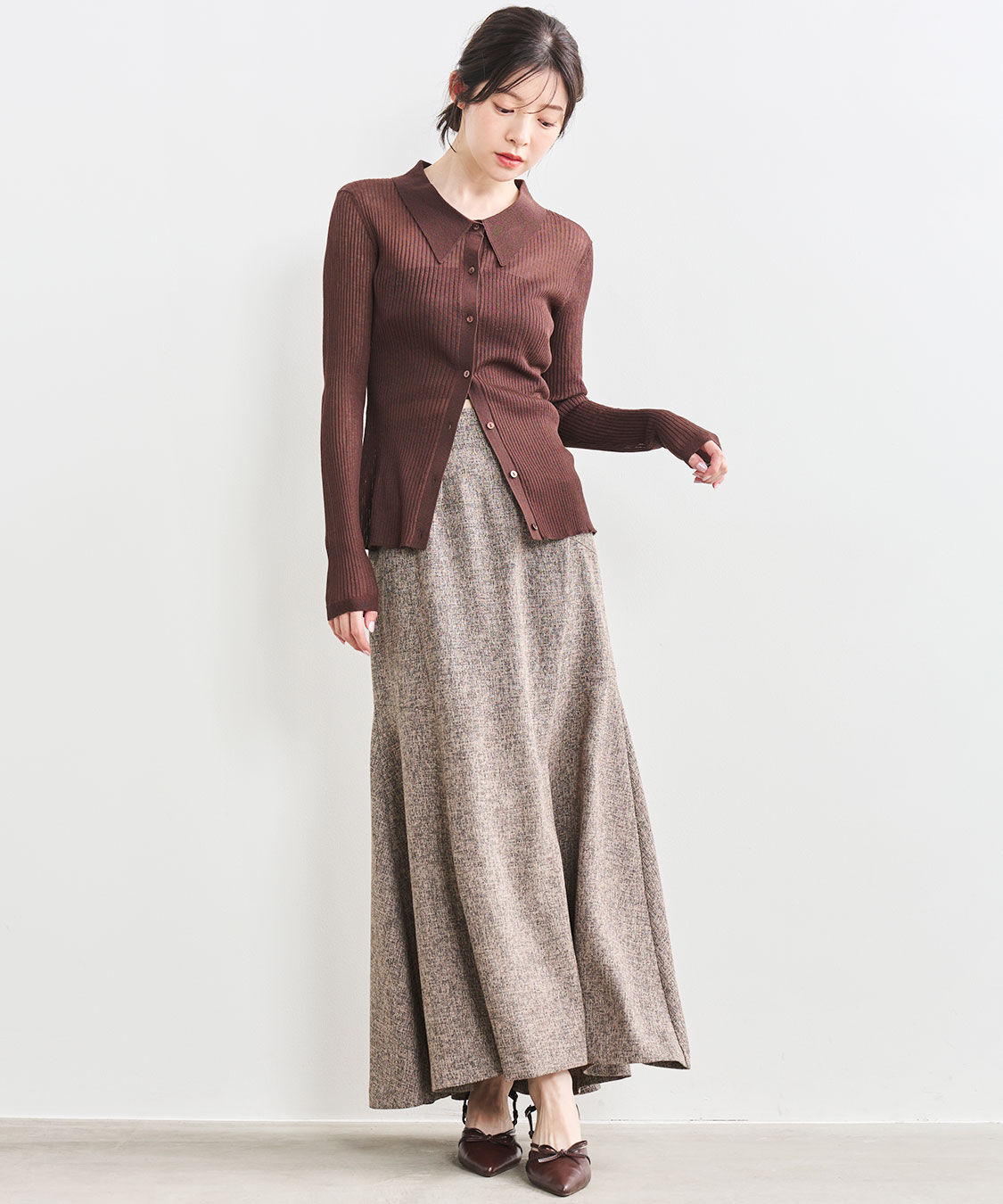 COCO DEAL「シアーニットシャツ」|シャツ・ブラウス|