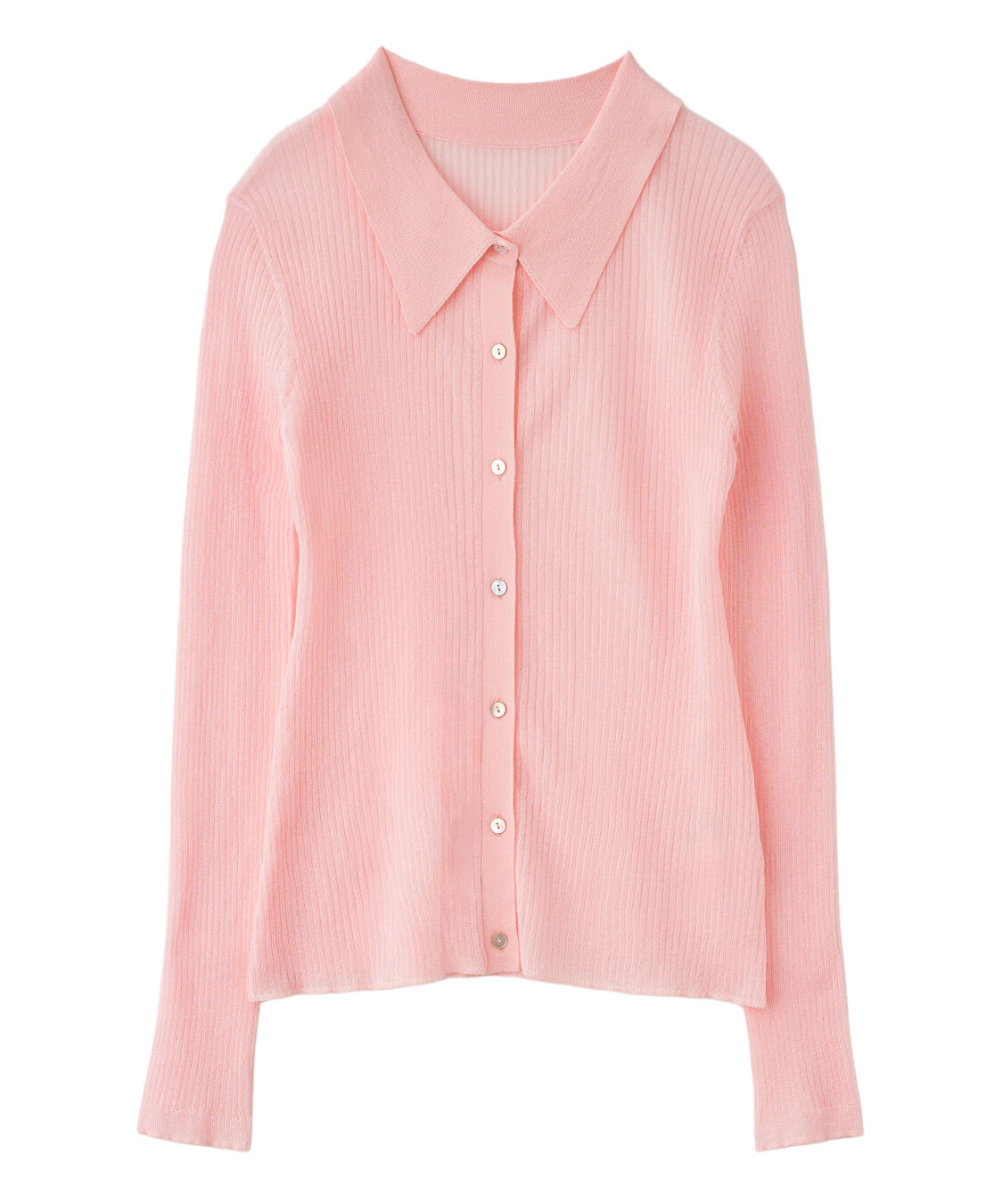 COCO DEAL「シアーニットシャツ」|シャツ・ブラウス|ライトピンク