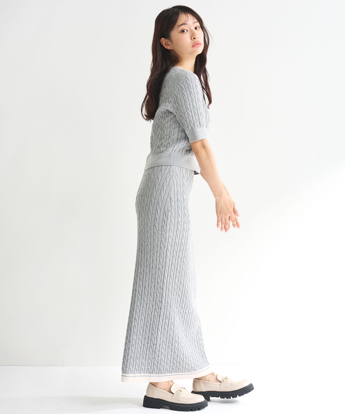 COCO DEAL「ケーブルニットタイトスカート」|スカート|