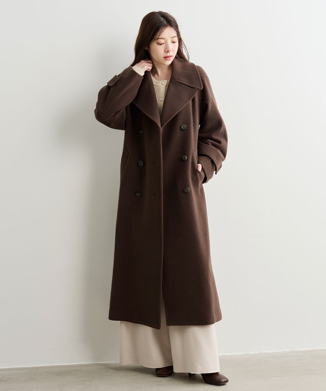 COCO DEAL「ビッグカラーロングトレンチコート」|トレンチコート|