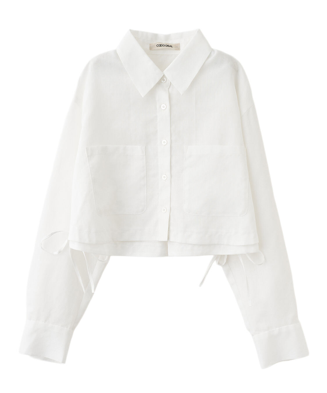 COCO DEAL「サイドリボンクロップドシャツ」|シャツ・ブラウス|