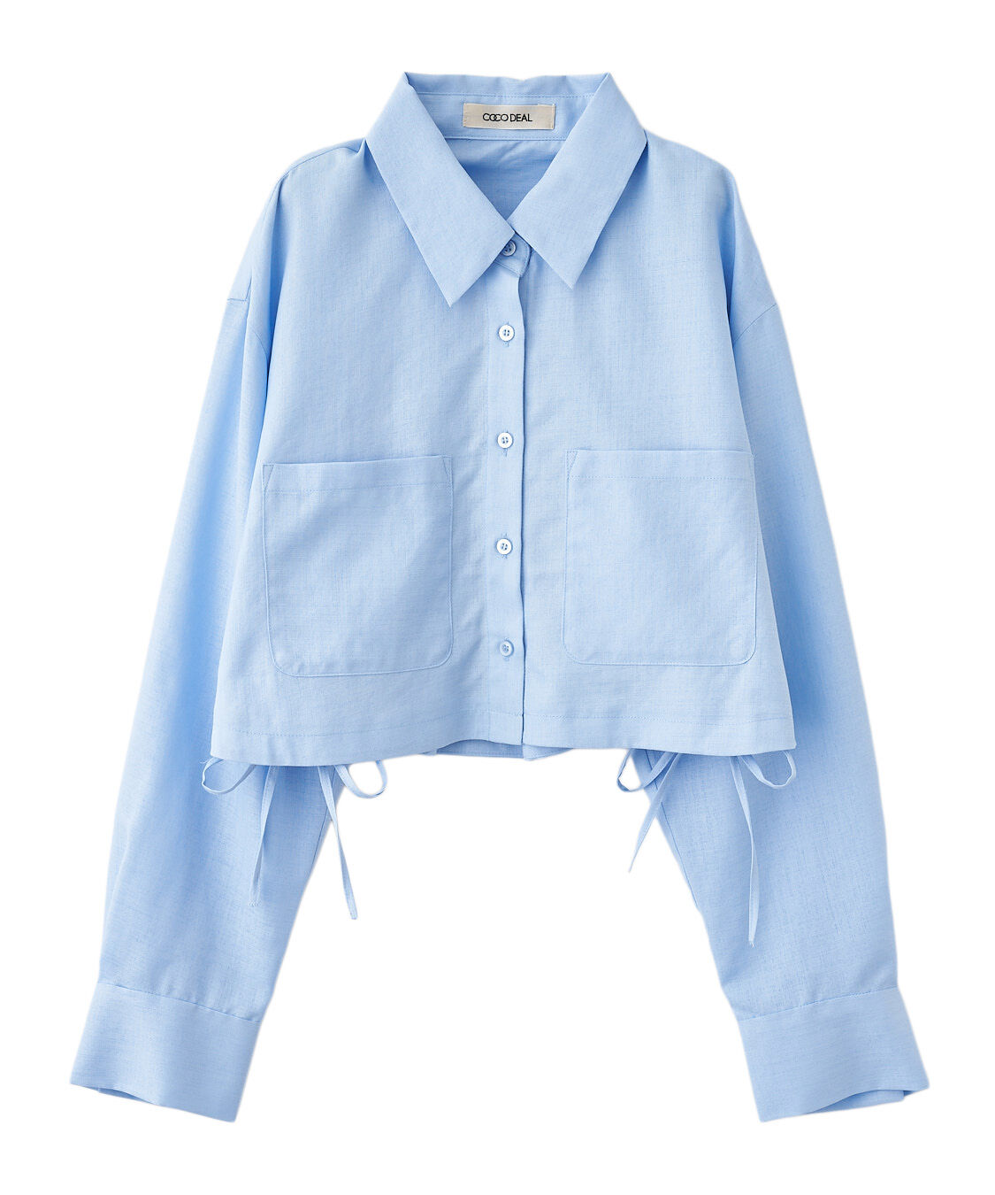 COCO DEAL「サイドリボンクロップドシャツ」|シャツ・ブラウス|ライトブルー
