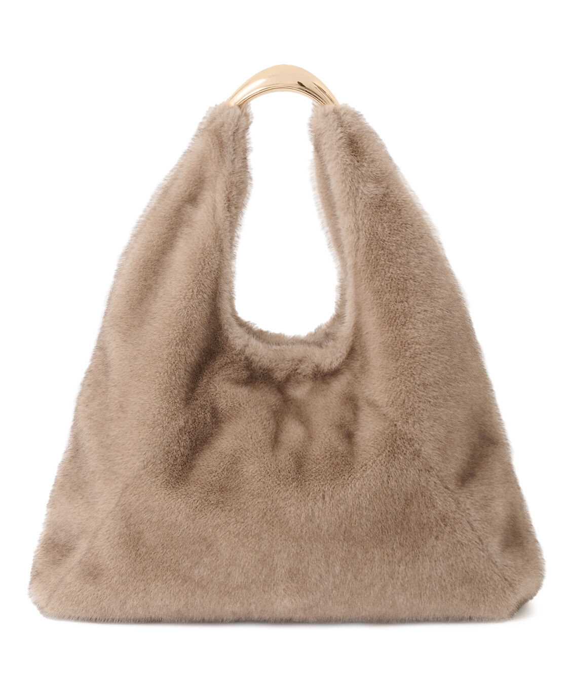 COCO DEAL「トライアングルファーバッグ」|トートバッグ|モカ