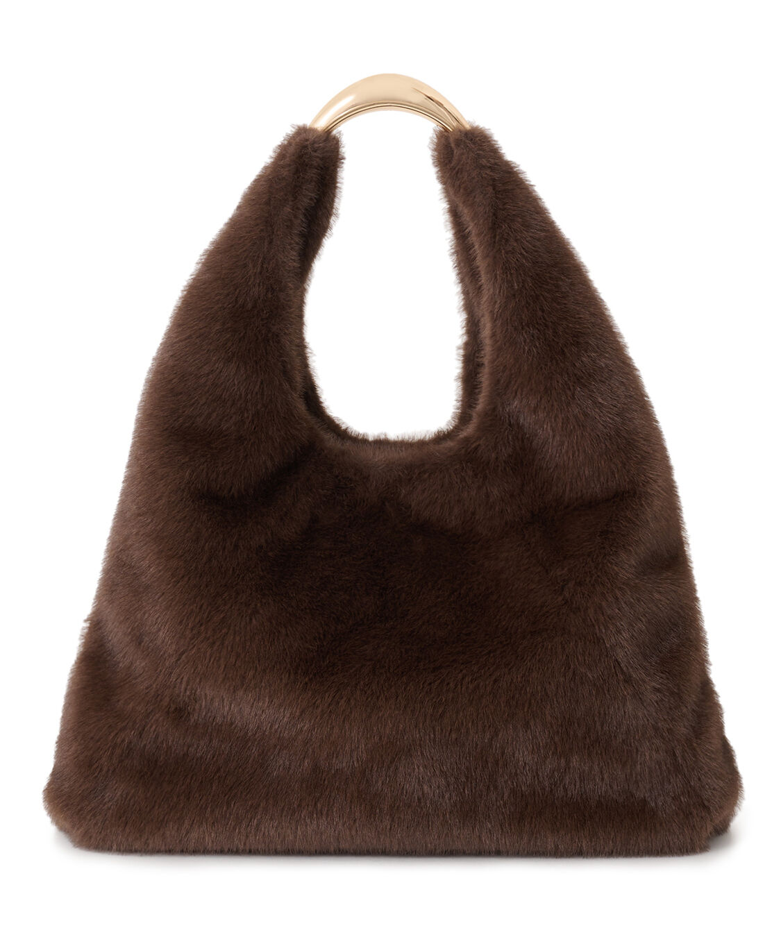 COCO DEAL「トライアングルファーバッグ」|トートバッグ|ブラウン