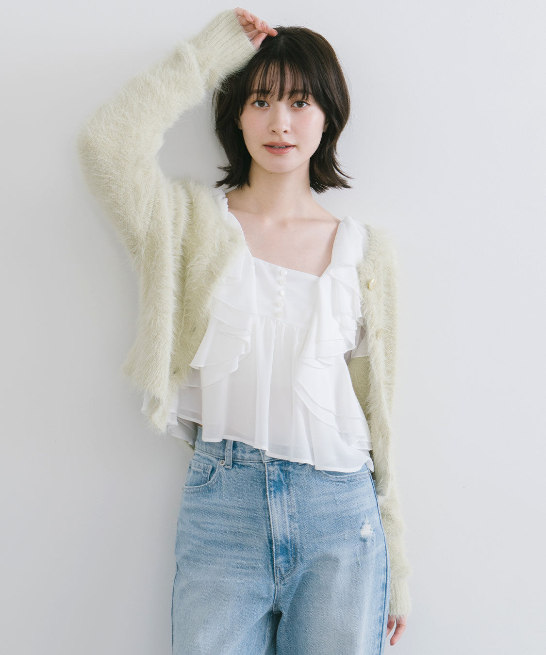 COCO DEAL「フェザーコンパクトニットカーディガン」|ニット・セーター|