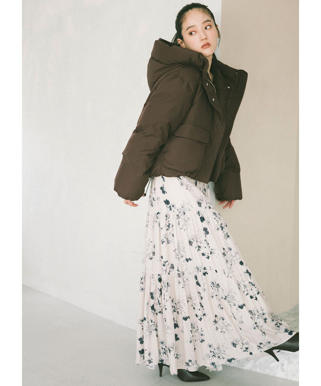 COCO DEAL「シャーリングティアードフラワーワンピース」|ワンピース|