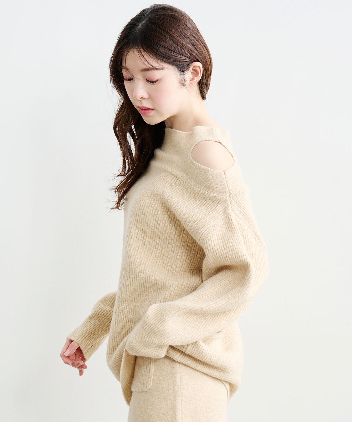 COCO DEAL「オフショルスリットニット」|ニット・セーター|