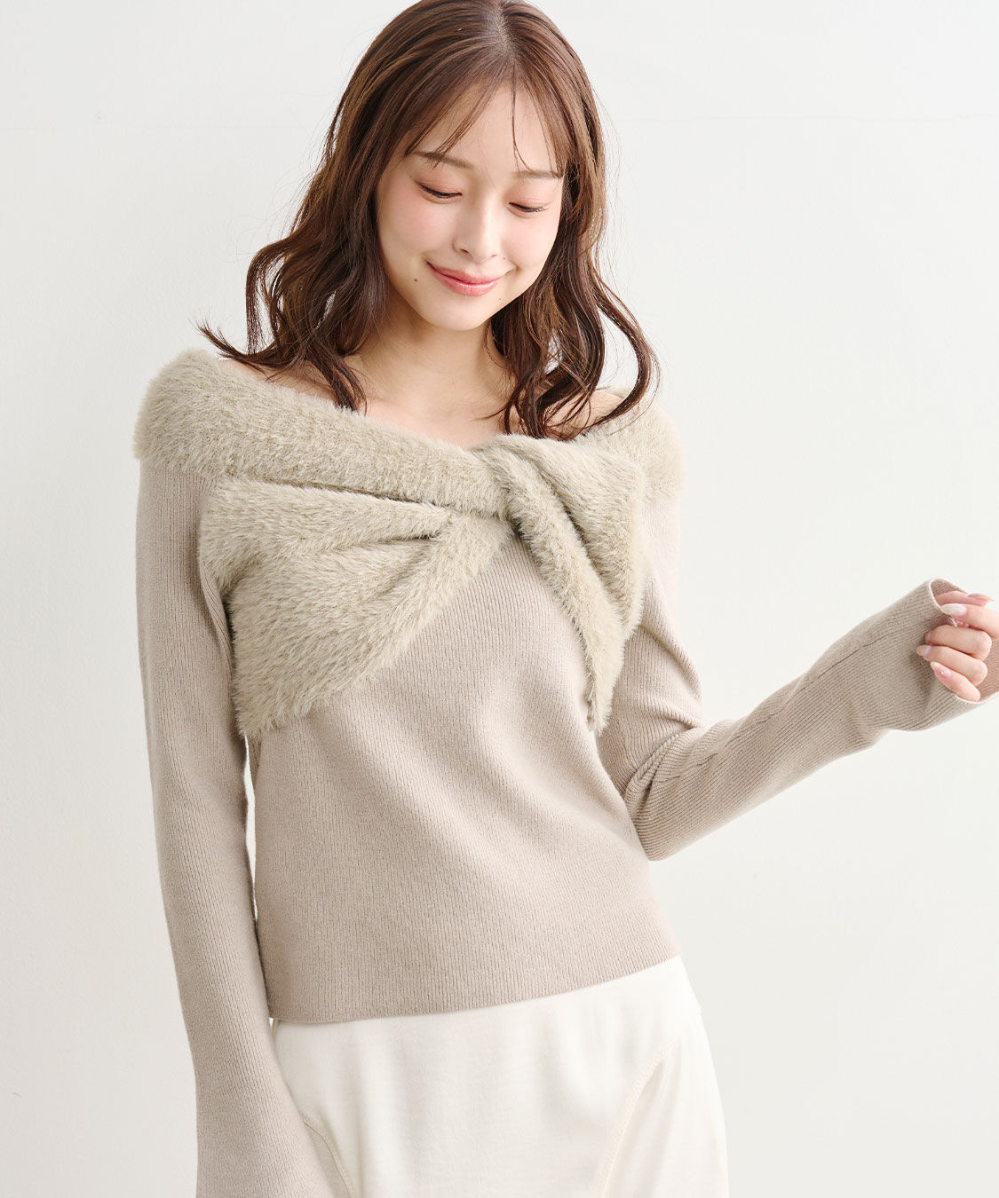 COCO DEAL「オフショルダーツイストニット」|ニット・セーター|