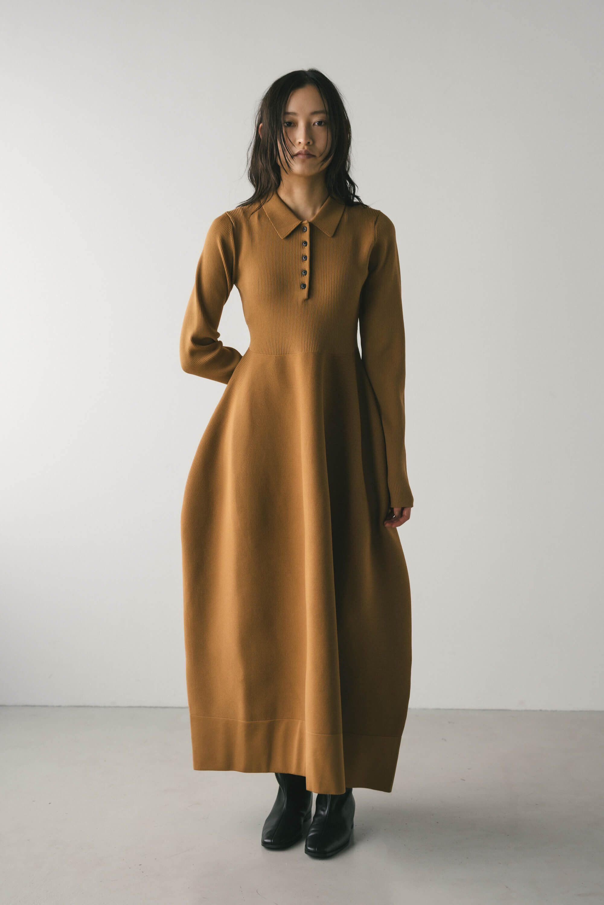 STYLEMIXER「フォルムポロニットワンピース」|ワンピース|