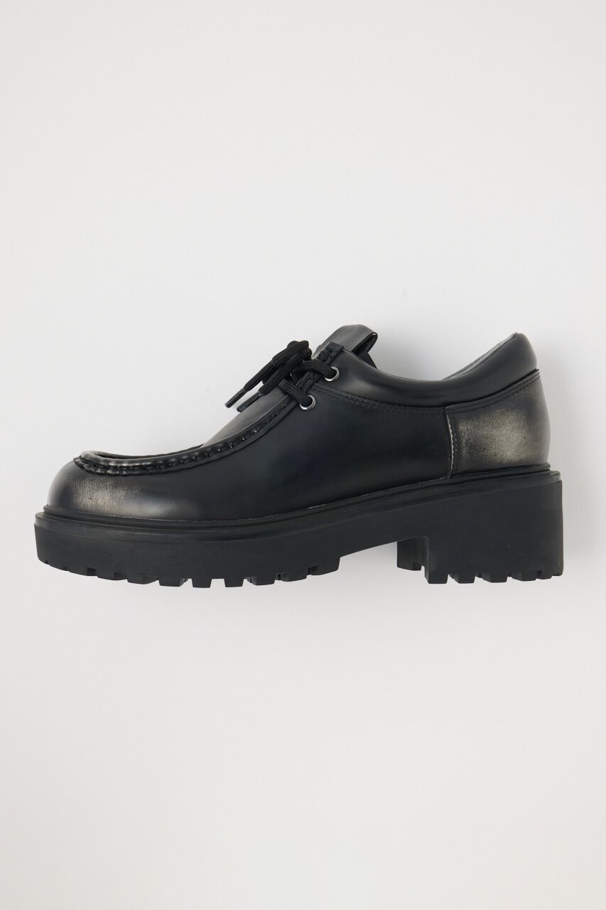MOUSSY「CHUNK SOLE レースアップシューズ」|ローファー|BLK
