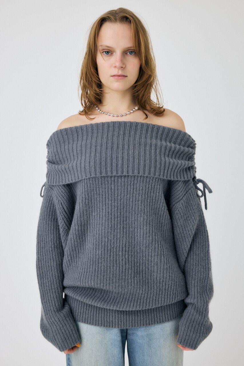 MOUSSY「OFF SHOULDER ルーズプルオーバー」|ニット・セーター|