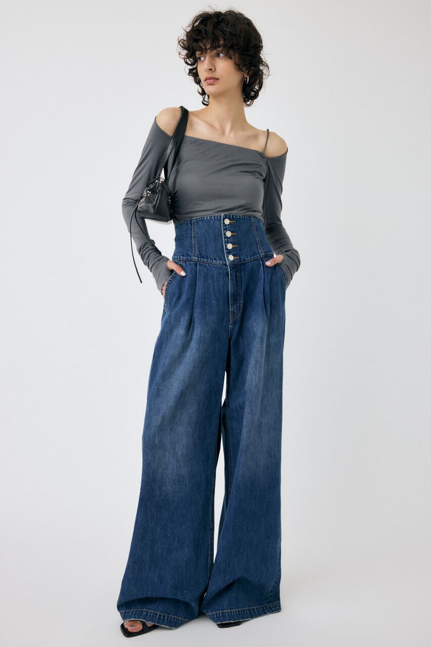 MOUSSY「CORSET DESIGN バギー デニム」|デニム|