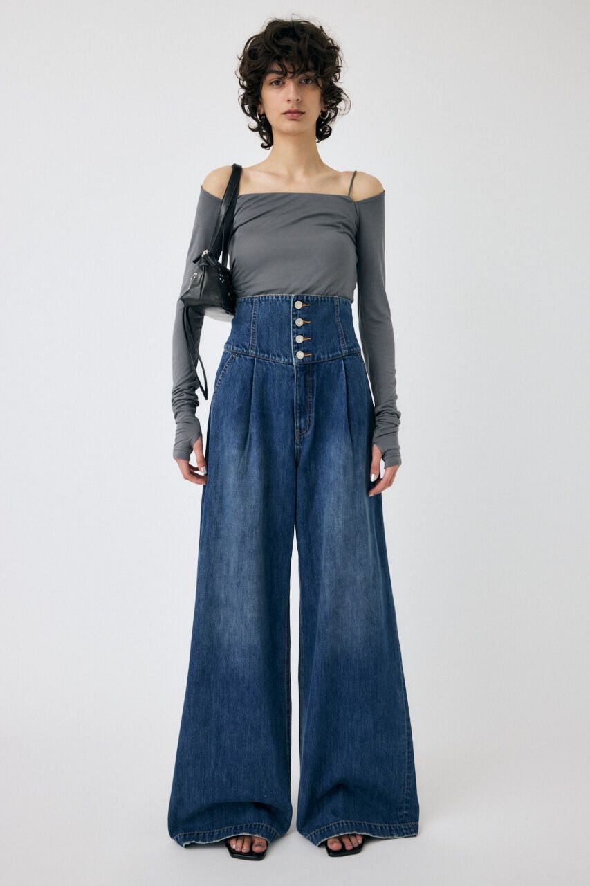 MOUSSY「CORSET DESIGN バギー デニム」|デニム|