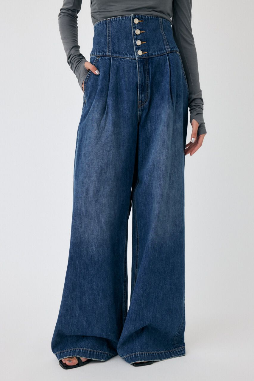 MOUSSY「CORSET DESIGN バギー デニム」|デニム|