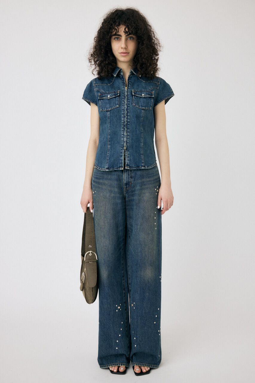 MOUSSY「CAP SLEEVE デニムシャツ」|シャツ・ブラウス|