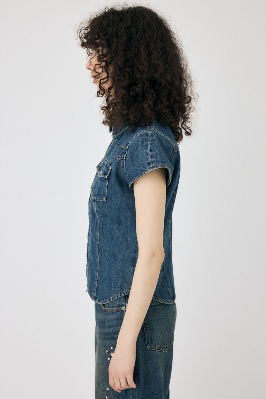 MOUSSY「CAP SLEEVE デニムシャツ」|シャツ・ブラウス|