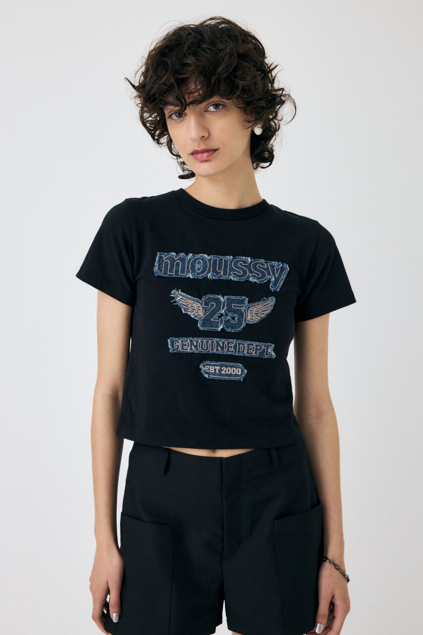 MOUSSY「PATCH DENIM 25TH Tシャツ」|Tシャツ・カットソー|BLK