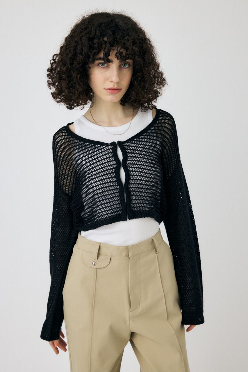 MOUSSY「OPEN WORK KNIT カーディガン」|カーディガン|
