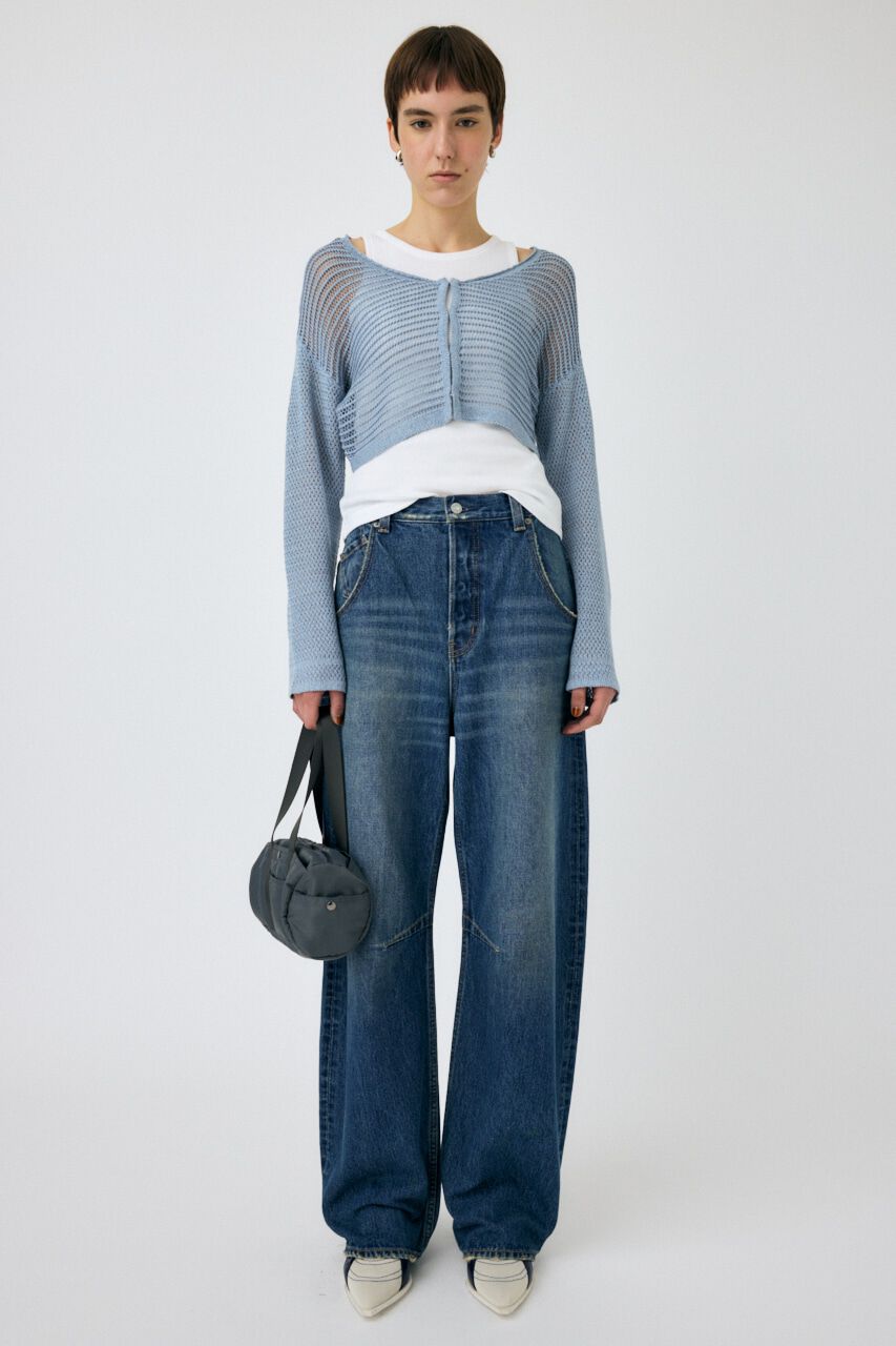 MOUSSY「OPEN WORK KNIT カーディガン」|カーディガン|