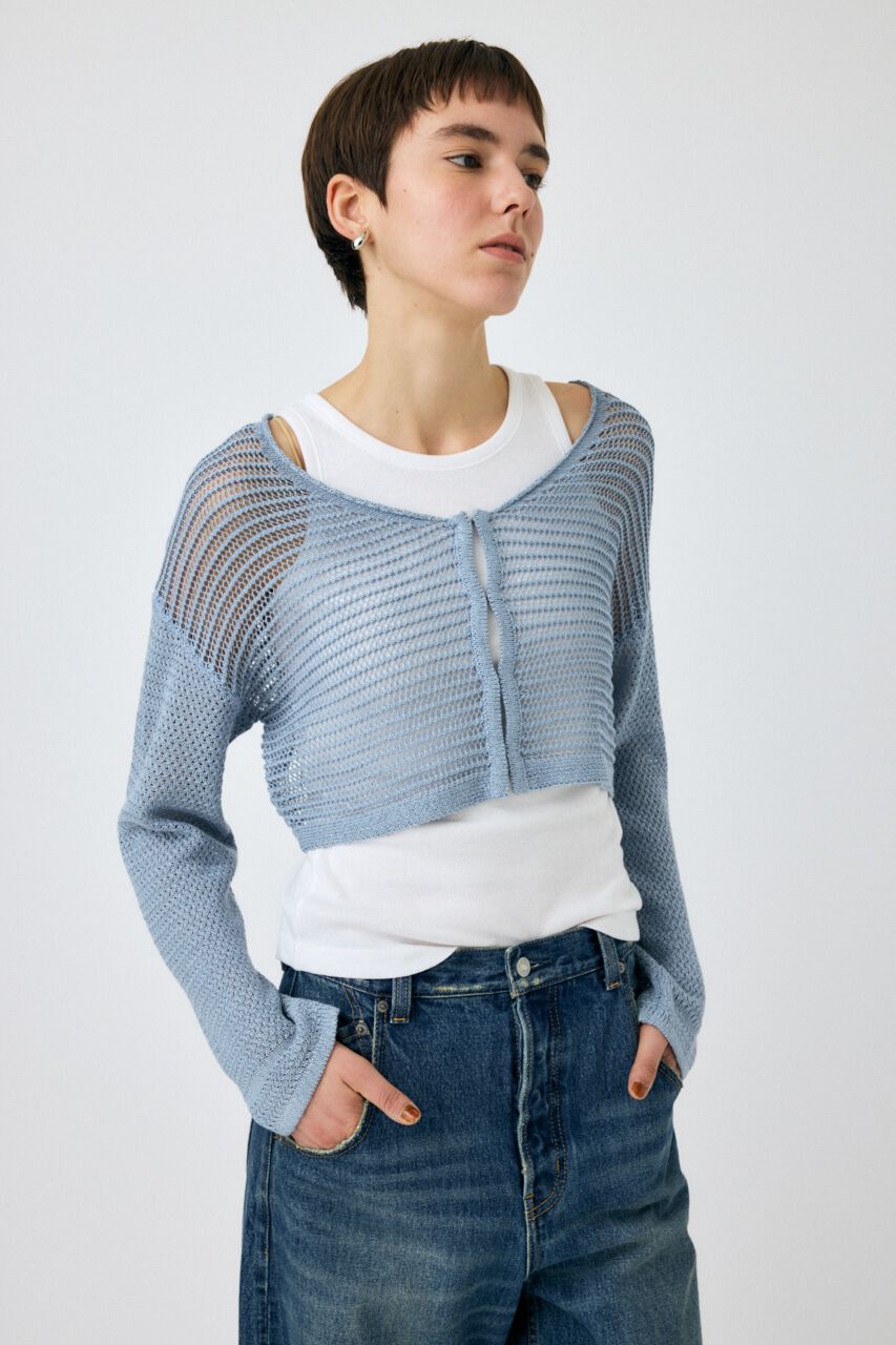 MOUSSY「OPEN WORK KNIT カーディガン」|カーディガン|