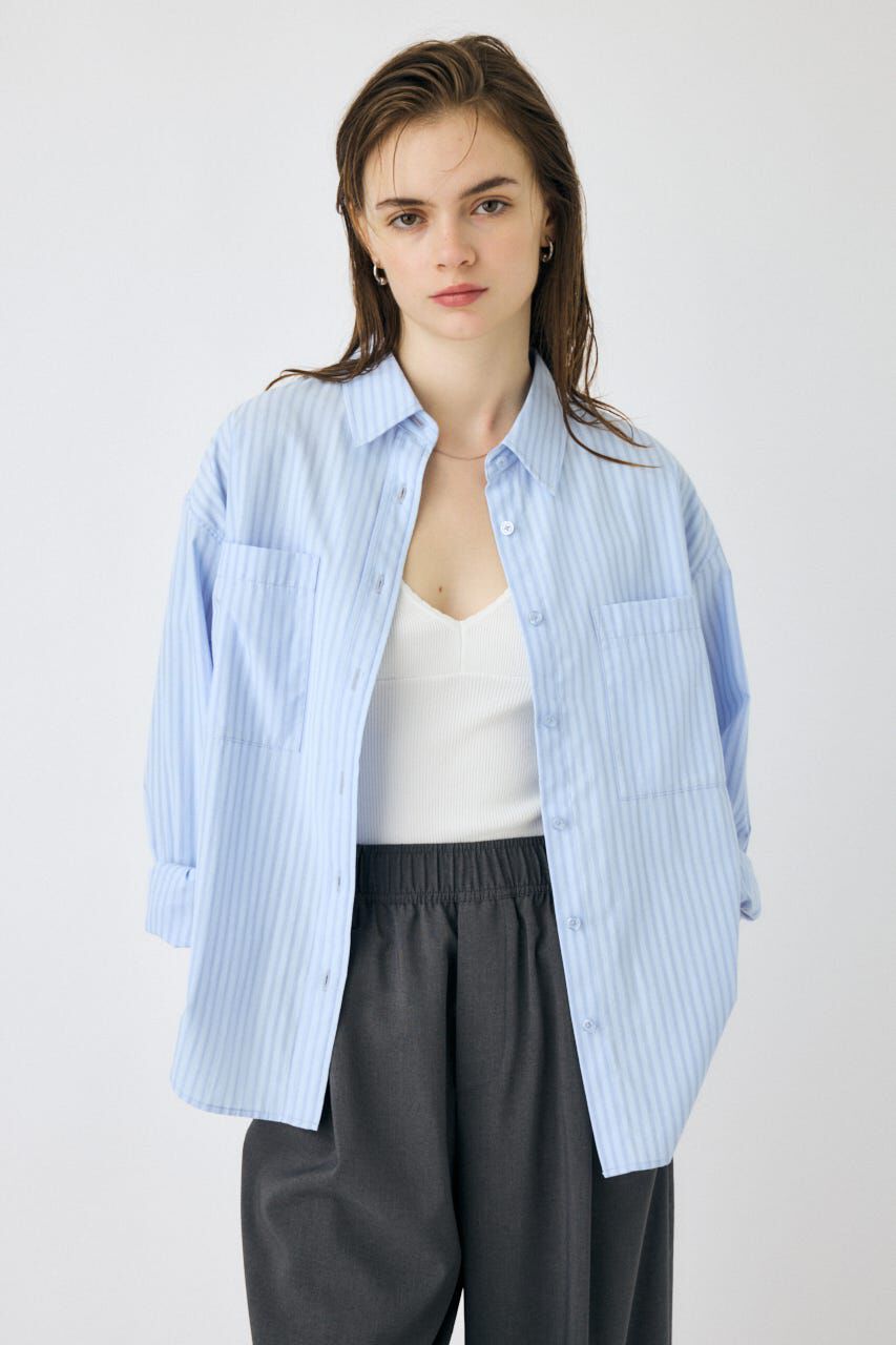 MOUSSY「STRIPE COLOR シャツ」|シャツ・ブラウス|BLU