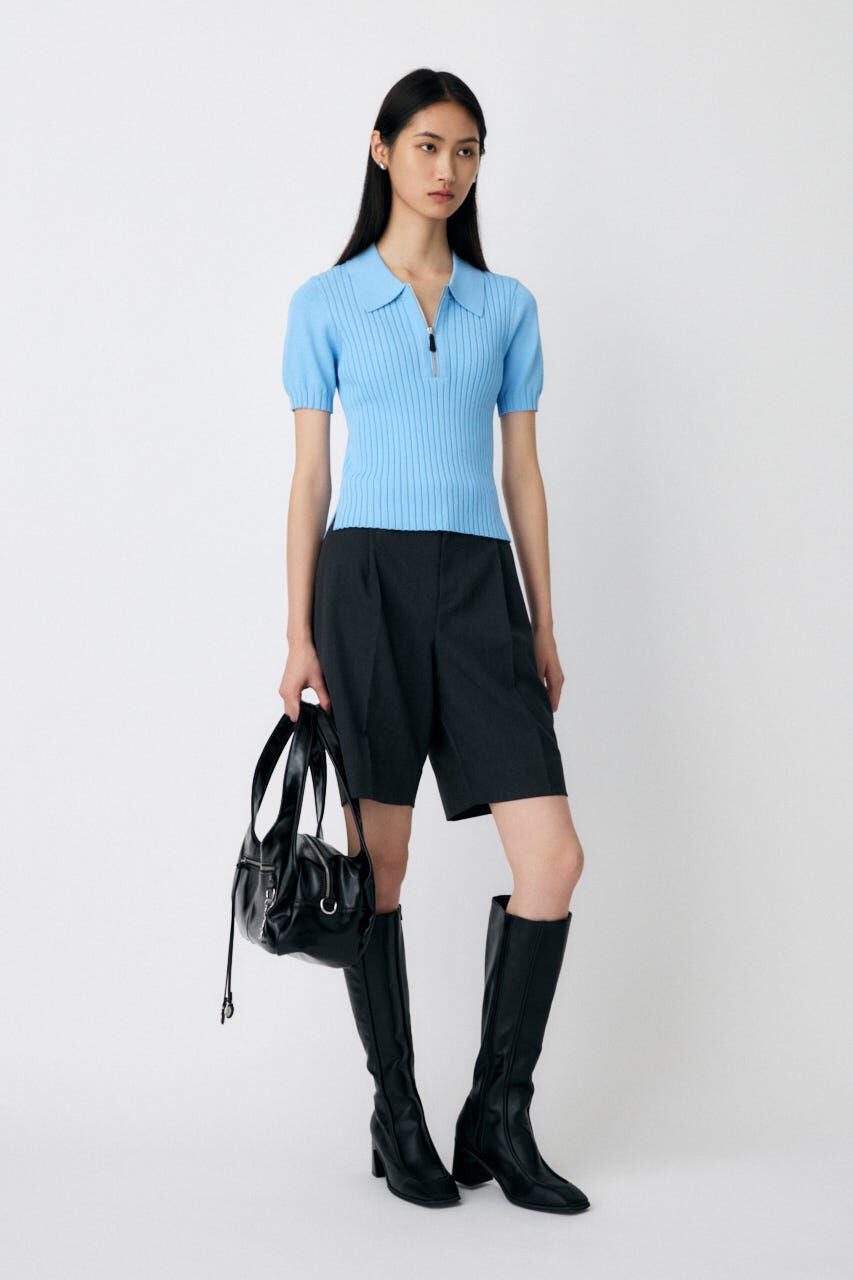 MOUSSY「HALF ZIP CLASSIC ポロ トップス」|ニット・セーター|