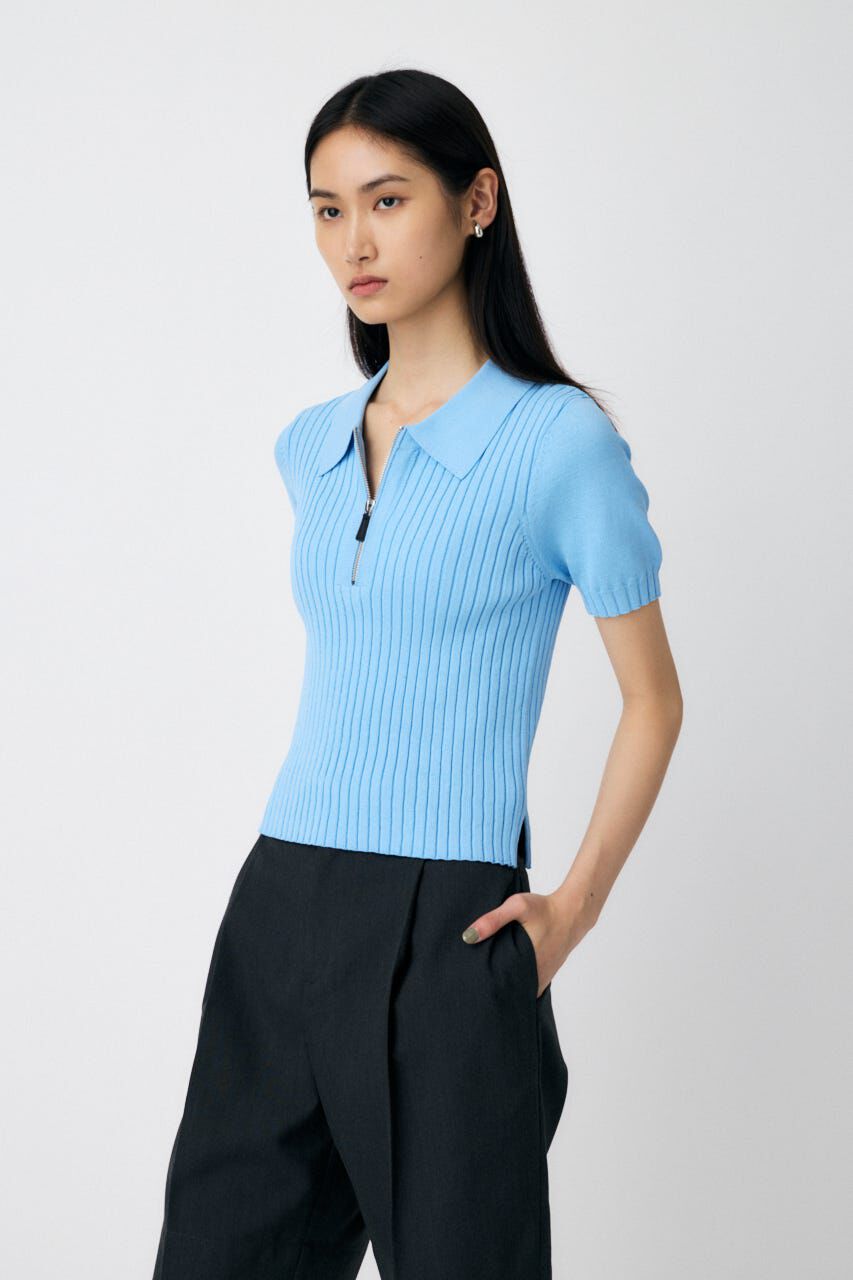 MOUSSY「HALF ZIP CLASSIC ポロ トップス」|ニット・セーター|
