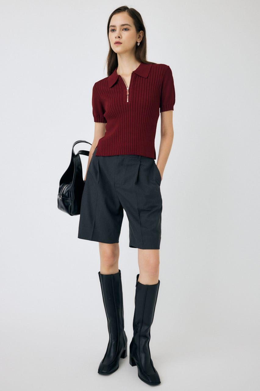 MOUSSY「HALF ZIP CLASSIC ポロ トップス」|ニット・セーター|