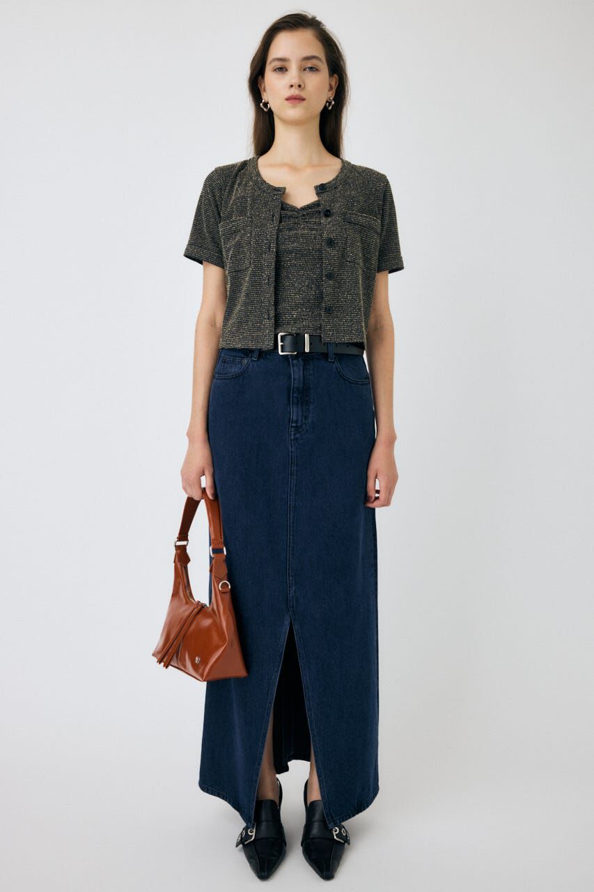 MOUSSY「BOUCLE TWEED ハーフスリーブカーディガン」|その他|