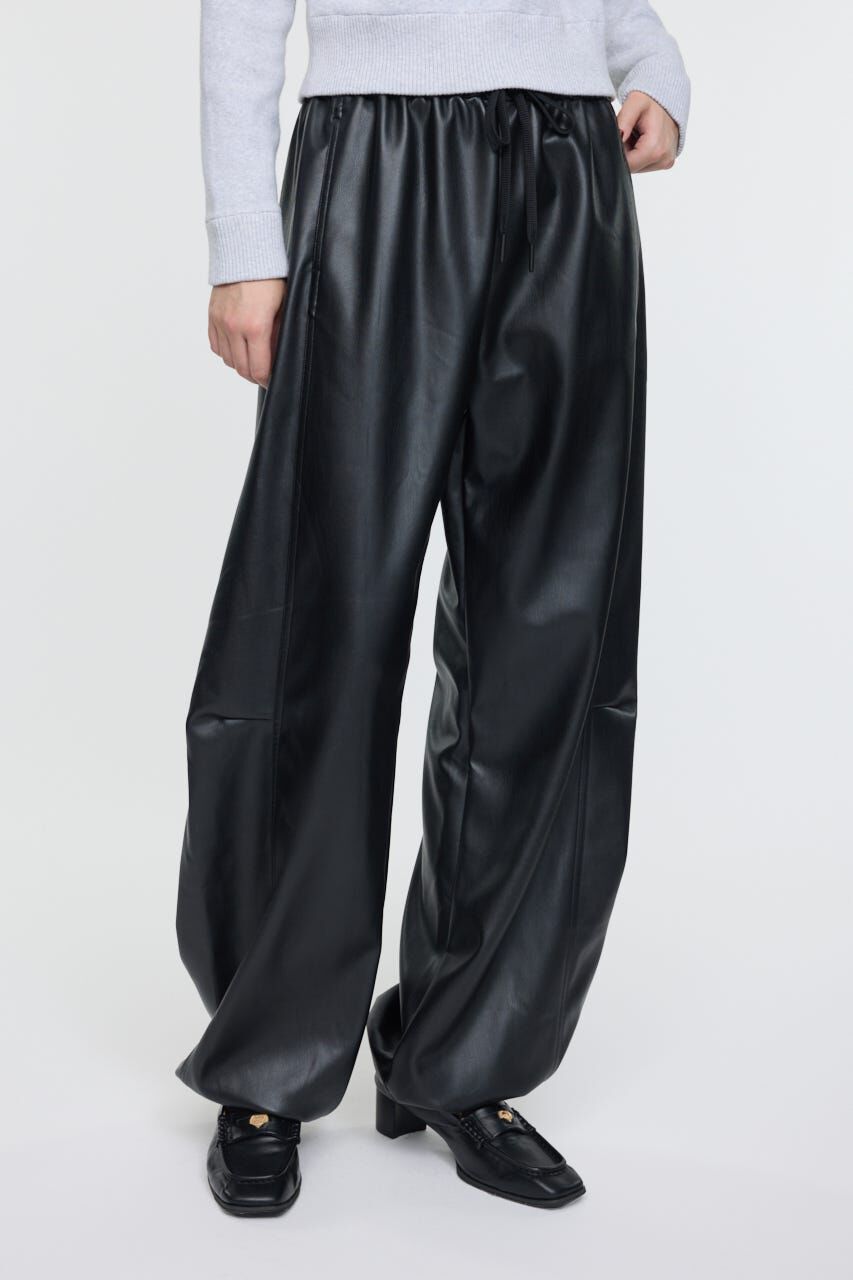 MOUSSY「F/LEATHER JOGGER パンツ」|その他|BLK