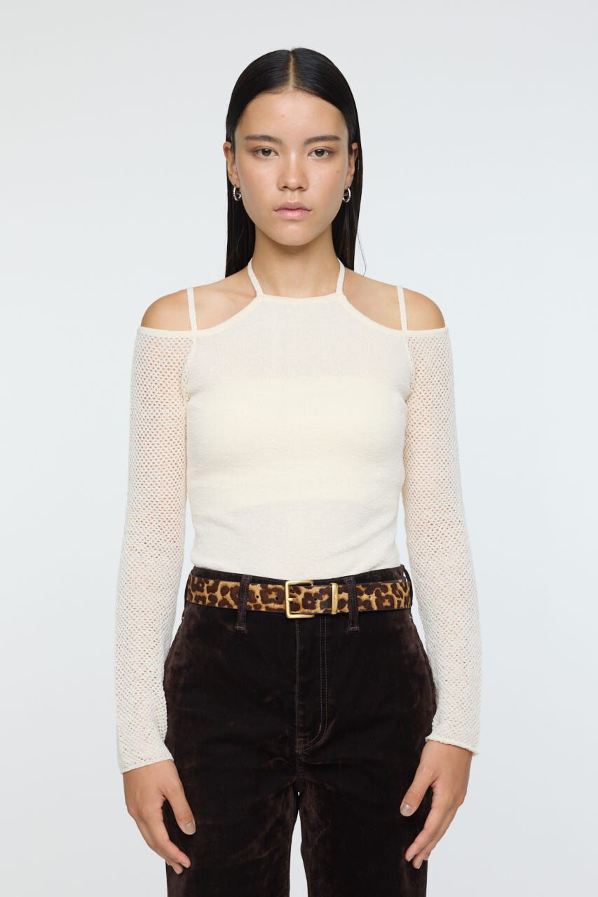 MOUSSY「OPEN SHOULDER HALTER ニットトップス」|ニット・セーター|