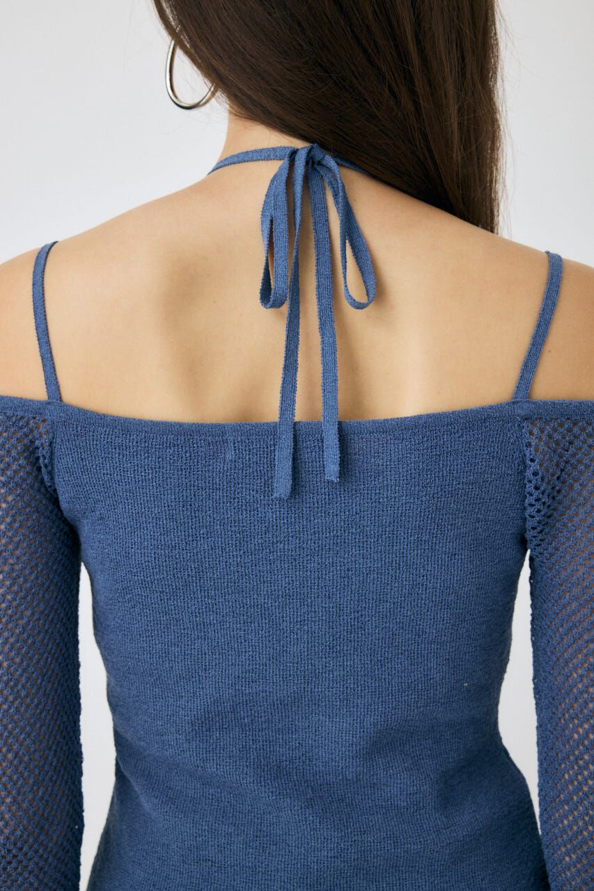 MOUSSY「OPEN SHOULDER HALTER ニットトップス」|ニット・セーター|