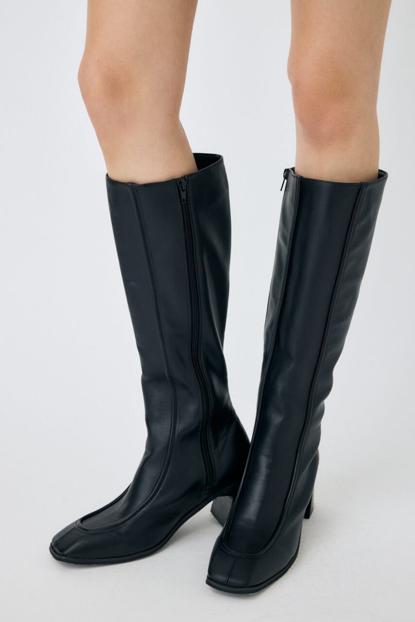 MOUSSY「SQUARE TOE ロングブーツ」|その他|BLK