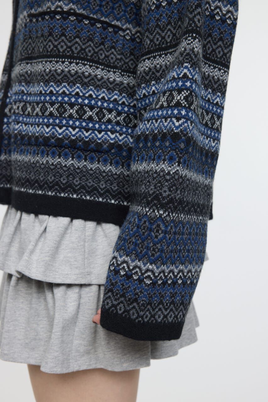 MOUSSY「FAIR ISLE KNIT ジャケット」|カーディガン|
