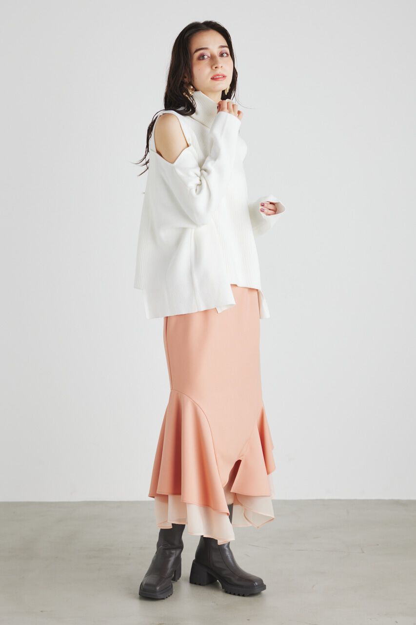 rienda「アシンメトリーレイヤードJ/WマーメイドSK」|スカート|