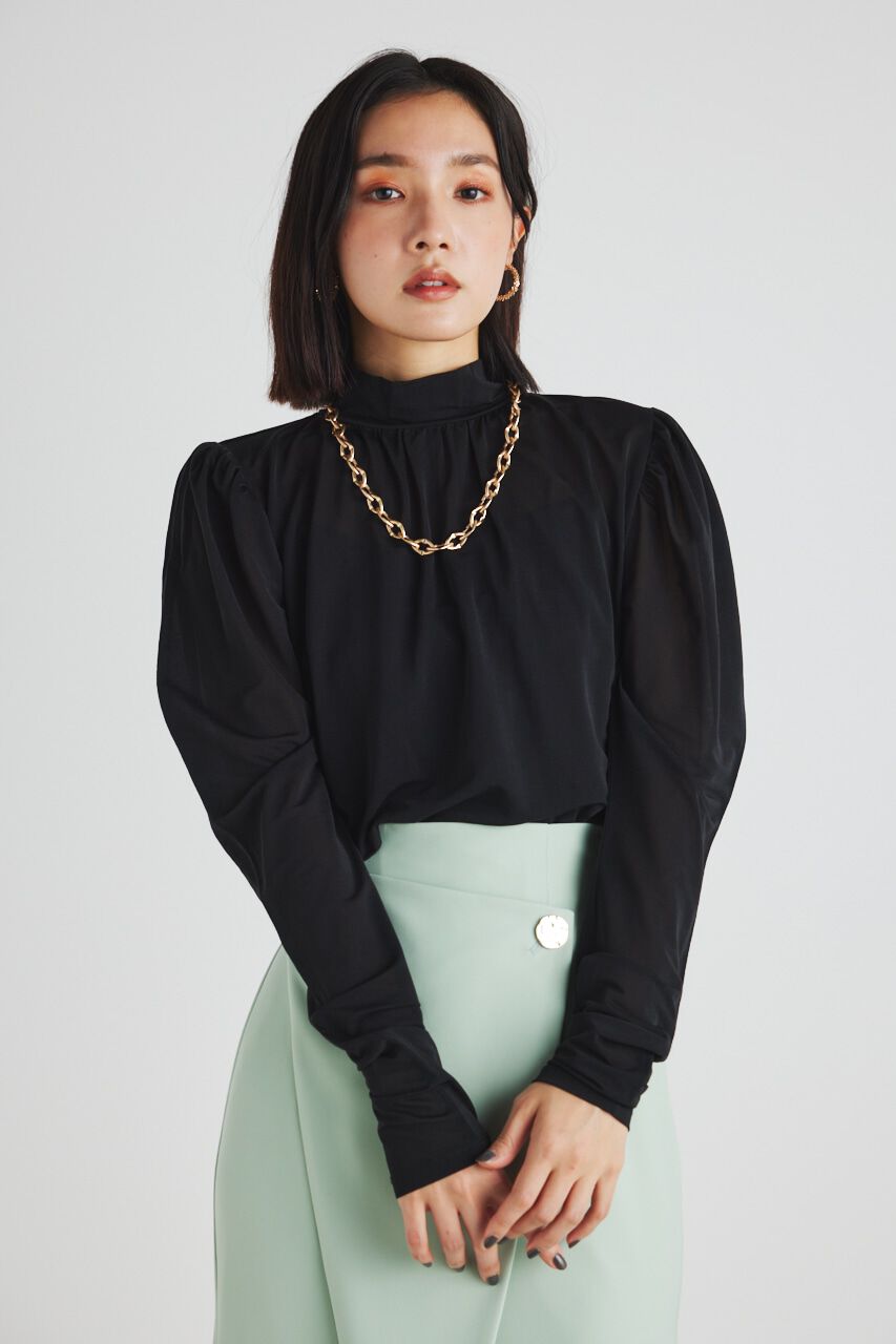 rienda「ラウンドSLVシアーTOP」|Tシャツ・カットソー|