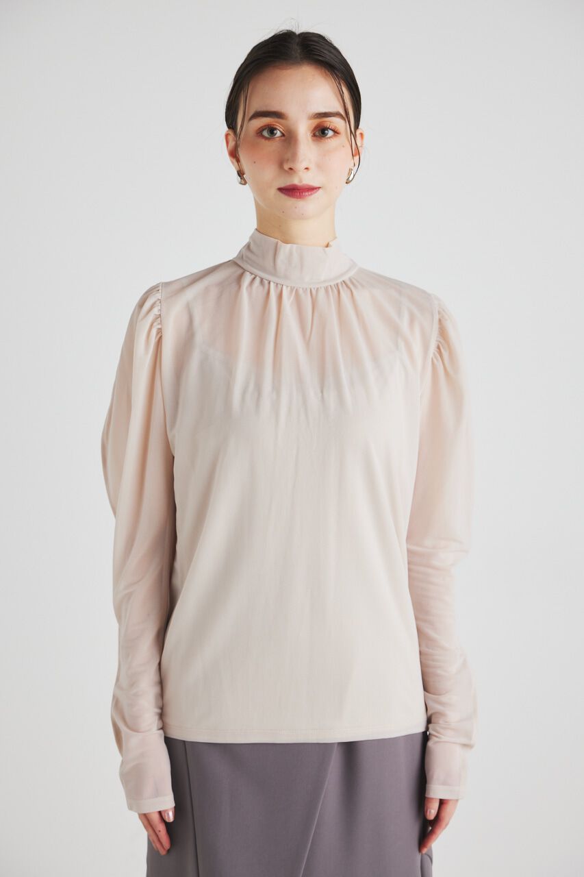 rienda「ラウンドSLVシアーTOP」|Tシャツ・カットソー|