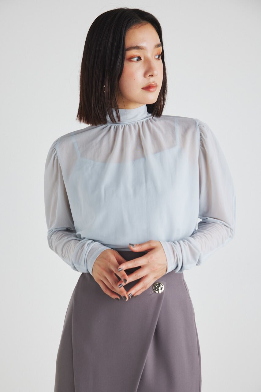 rienda「ラウンドSLVシアーTOP」|Tシャツ・カットソー|