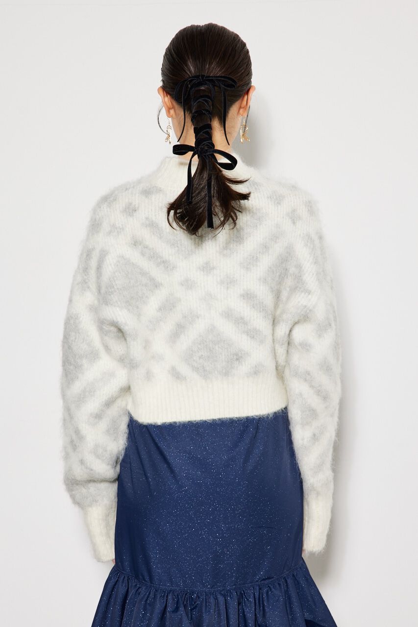 rienda「バイアスチェックニット TOP」|ニット・セーター|