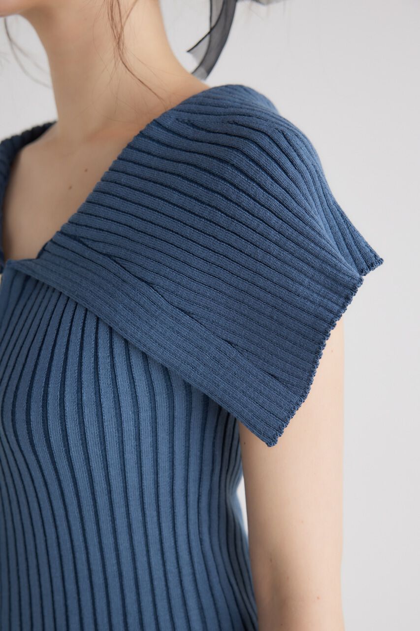 rienda「BIGカラーオフショル Knit TOP」|ニット・セーター|