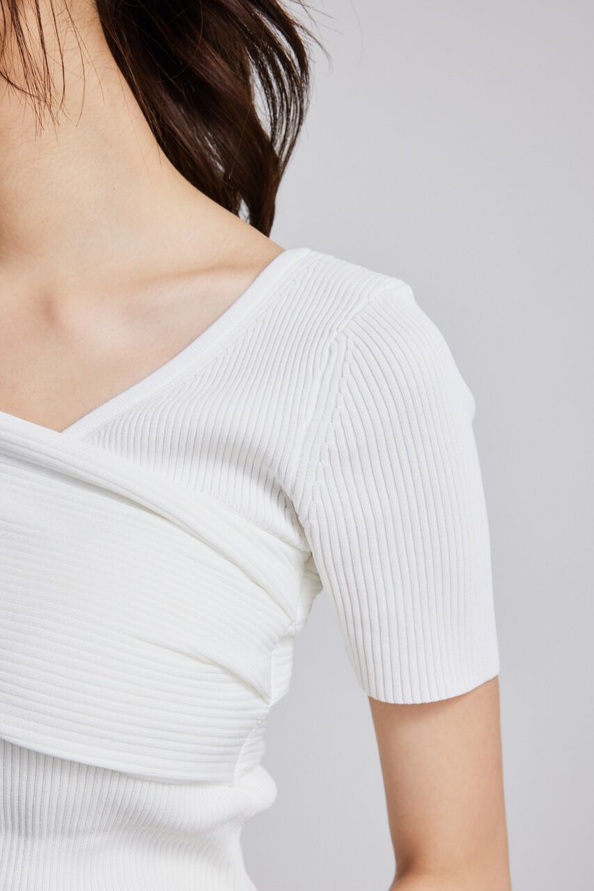 rienda「アシンメトリーショルダーKnit TOP」|ニット・セーター|