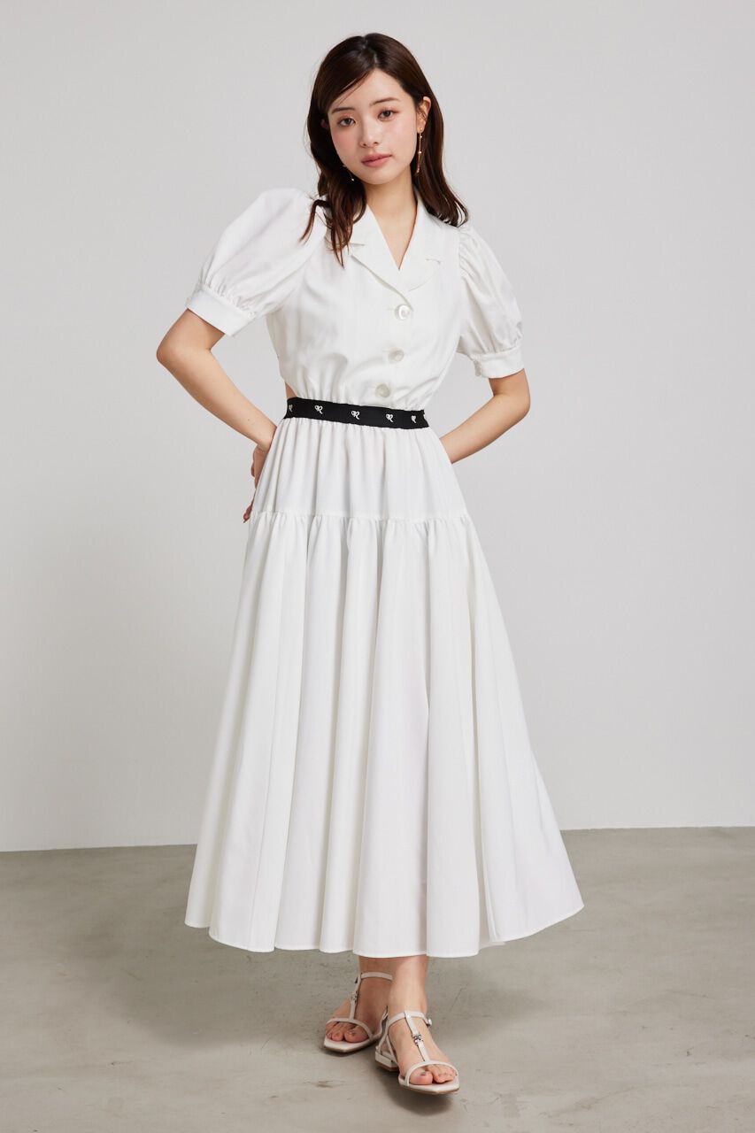 rienda「バックオープンロゴベルトOP」|ワンピース|WHT