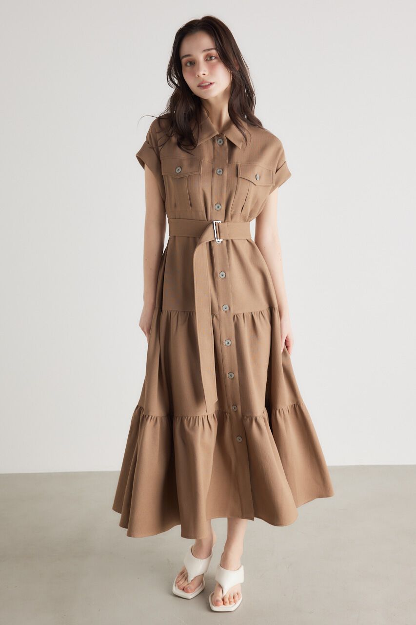 rienda「ロールUP SLVティアードSH OP」|ワンピース|BEG