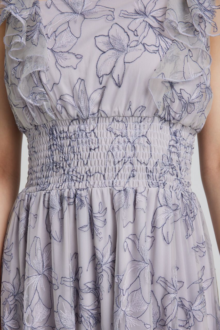 rienda「エンブロイダリーチュールフレアスリーヴワンピース」|ワンピース|