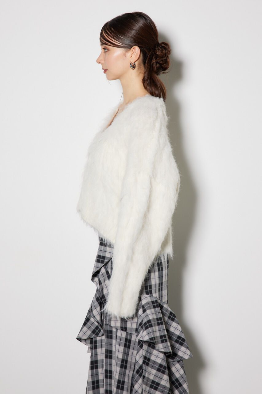 rienda「ロングシャギールーズニットカーディガン」|カーディガン|