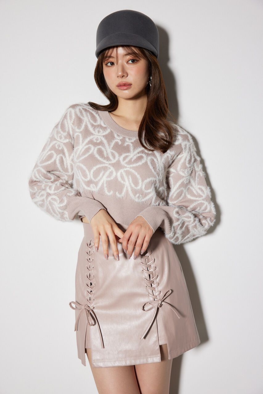 rienda「2WAY Rロゴニットトップス」|ニット・セーター|