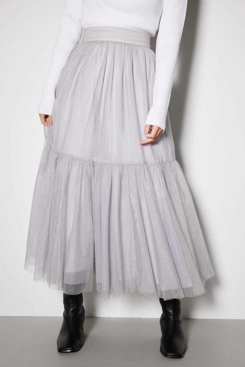 rienda「配色チュールティアードスカート」|スカート|