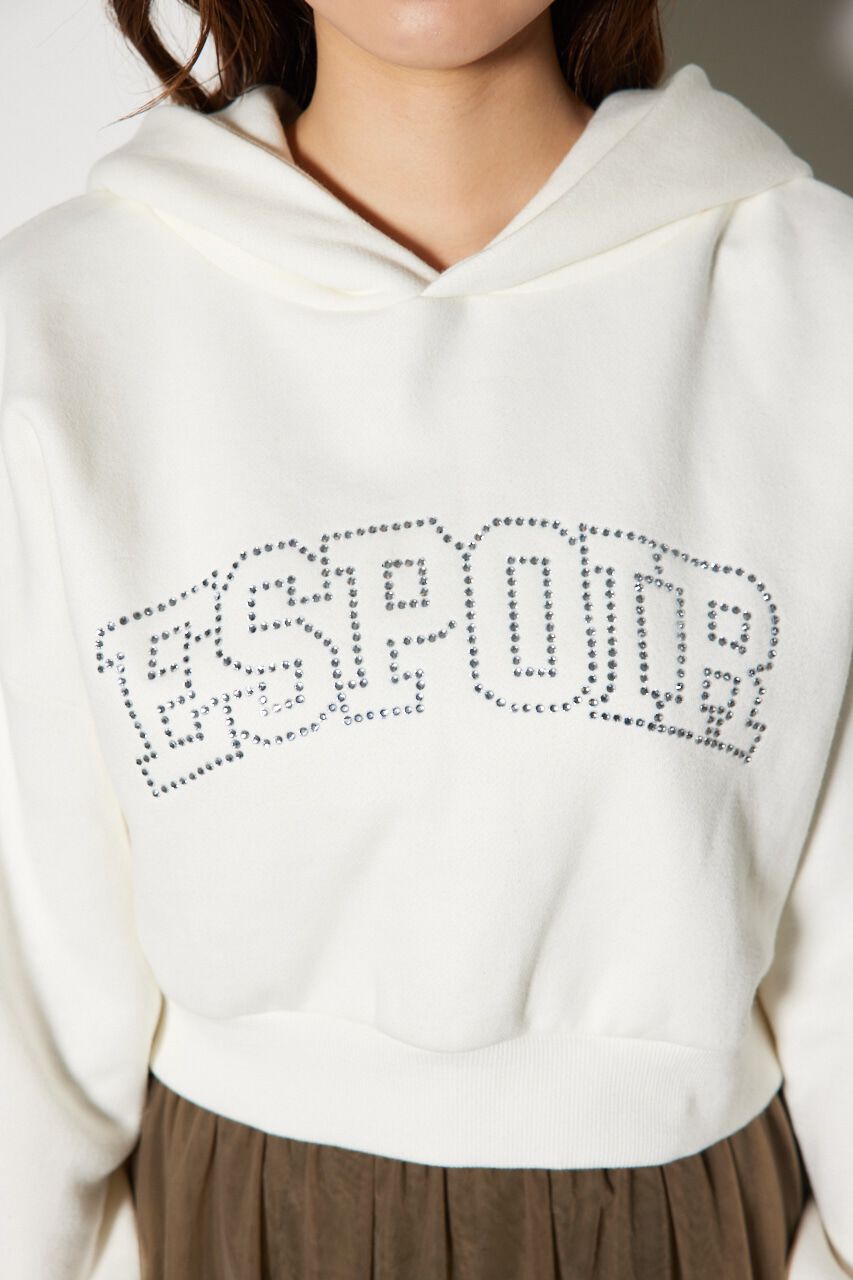 rienda「ビジューロゴフーディートップス」|パーカー|