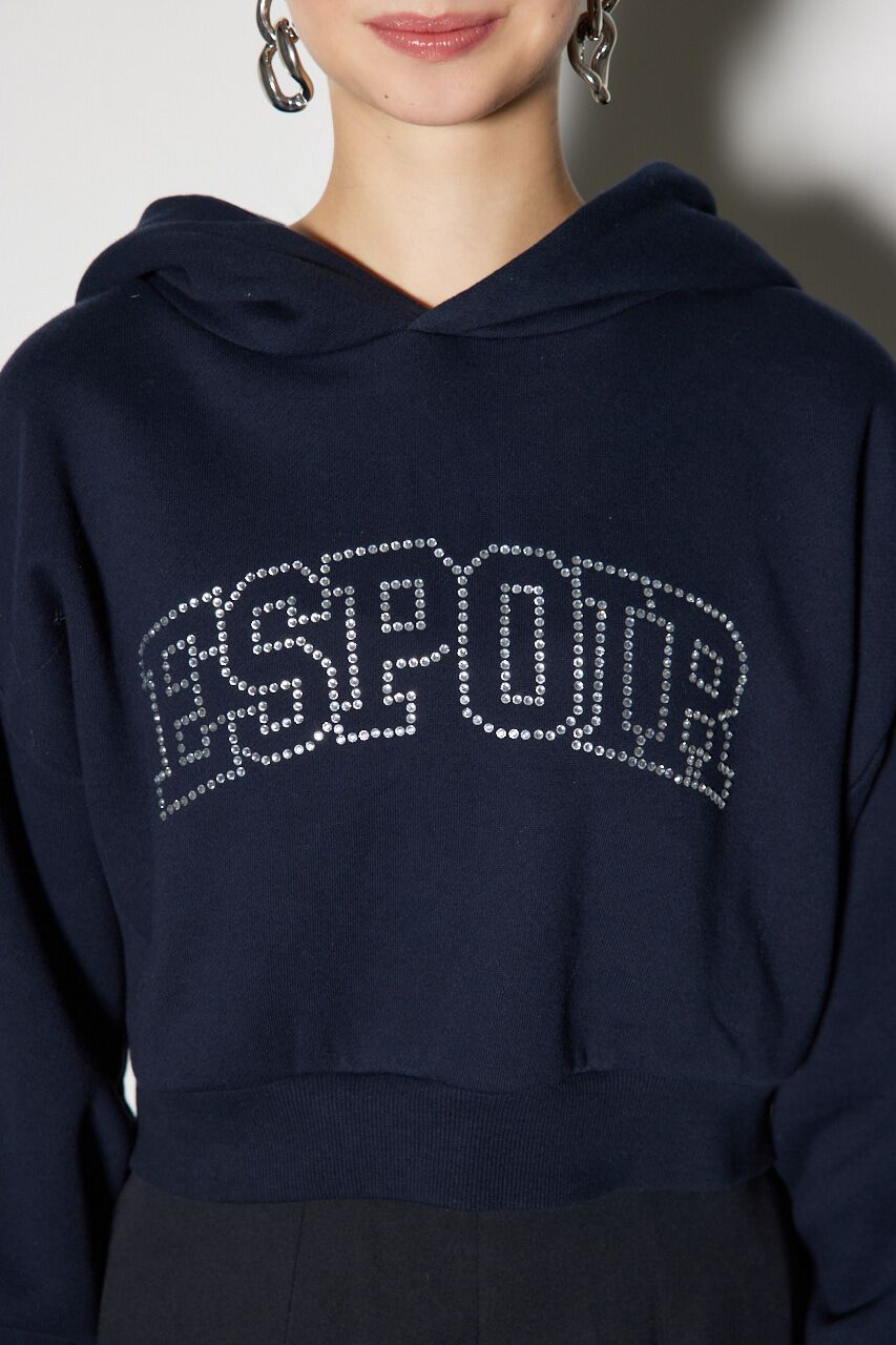 rienda「ビジューロゴフーディートップス」|パーカー|